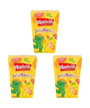 Maynards Bassetts Jelly Babies Bursting with Fruity Flavours Soft and Chewy Texture Sharing Pack 350g (Pack of 3)