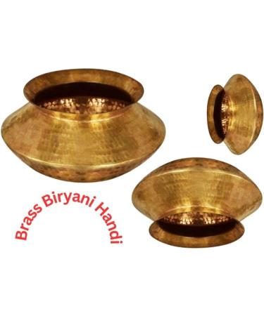 Jewel Wand Traditional Indian Handmade Brass Chicken Biryani Handi | Pulao Handi | Rice Handiya | Deghchi for Cooking Dishes (Handi 3 Litres) Handi 3 Liter - Buy Online on GoSupps.com