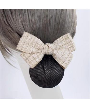Women Bun Net Nurse Hairnet Work Hairnet(Beige Style 2)