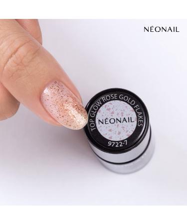 Neonail UV Top Coat Gel with Rose Gold Flakes - 7.2 ml | Long-lasting Glitter Nail Design & Polish - Buy Online on GoSupps.com