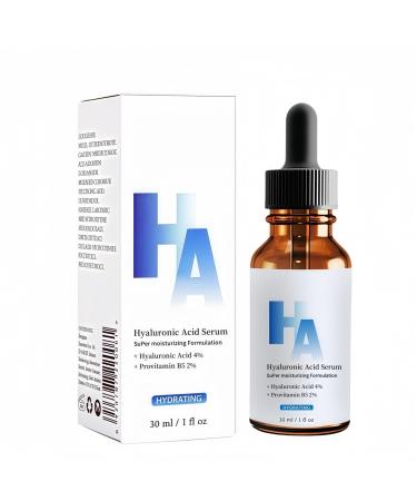 Hyaluronic Acid 4% + Provitamin B5 2% Hyaluronic AcidSerum for Face - Plumping Anti-Aging Hydrating - Fragrance-Free - 1 Fl Oz (30mL)