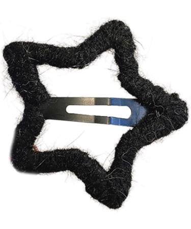 Muloo Wool Hair Clip Hair Barrettes Snap Clip Headpieces Winter Star Shape French Barrettes Headwear Hair Accessories Black - Buy Online on GoSupps.com