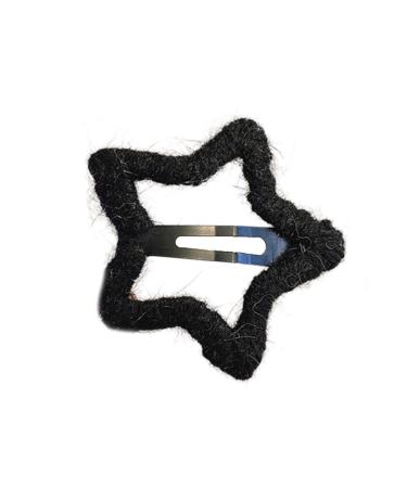 Muloo Wool Hair Clip Hair Barrettes Snap Clip Headpieces Winter Star Shape French Barrettes Headwear Hair Accessories Black