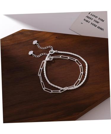 TENDYCOCO Crystal Bracelet 2pcs Silver Bracelet Statement Braided Bracelets Durable Hand Jewelry Woven Bracelets Jewelry Bracelets for Women Bracelet for Women Shiny Bracelet Miss Wristband - Buy Online on GoSupps.com