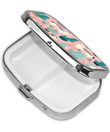 Llama Cactus 2 Compartment Small Pill Case | Cute Travel Pill Organizer & Purse Size Pill Box - Perfect for Gifts - Buy Online on GoSupps.com