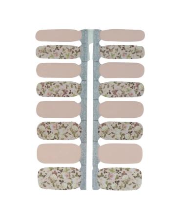 My nails nail foils beige flowers I 16 ultra-thin nail polish strips pattern/flowers I self-adhesive premium nail art wraps i adheres to natural and painted acrylic gel & shellac nails