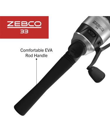 Zebco 33 Spincast Reel & Fishing Rod Combo | 6ft, Quickset Anti-Reverse, Bite Alert | Comfortable EVA Handle | SilverBlack - Buy Online on GoSupps.com