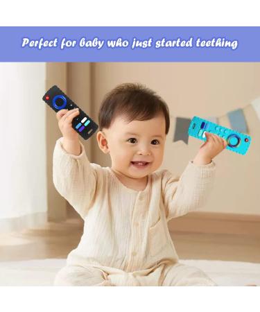 2 Pack Silicone Teething Toys for 6-18 Month Old Babies | Remote Control Shape Teethers for Boys & Girls | BPA Free Chew Toys (Purple+Cyan) - Buy Online on GoSupps.com