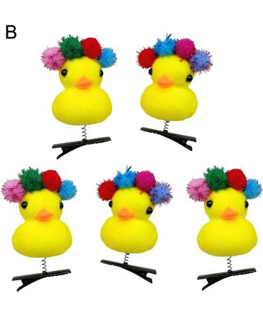 5Pcs Little Yellow Duck Decor Hairpin Cute Plush Duck Hair Clip Girl Spring Hair Pin Headdress Funny Christmas Gift - Buy Online on GoSupps.com