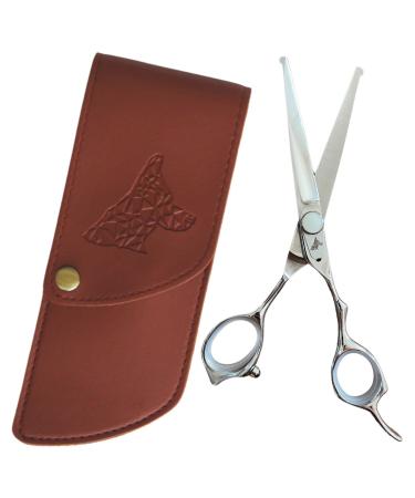 Contemporary Doggy Stainless Steel Dog Grooming Scissors with Round Tips - Pet Trimming Shears with Micro-Serrated Blade - Professional Quality at Home Ensuring Safety - Comfortably Trim Face & Paws