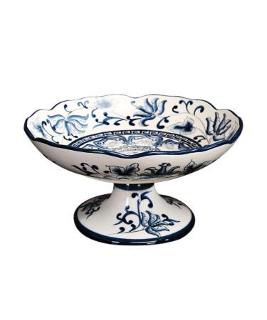 Fruit Bowl Fruit Bowl New Chinese Style Retro Blue and White Porcelain Fruit Dish Home Living Room Kitchen Restaurant Desktop Decor Round Ceramic Fruit Plate Fruit Plate