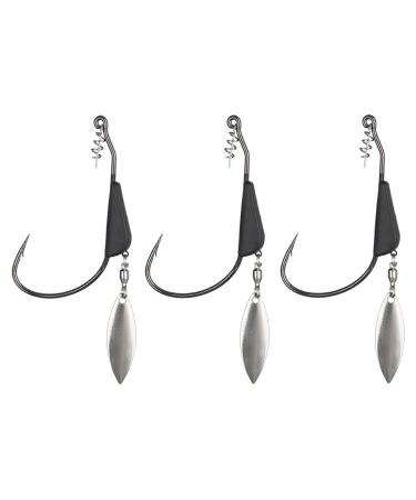 Reaction Tackle Bladed/Tungsten Weighted Swimbait Hooks (3-Pack) 1/8oz - 3/0 hook