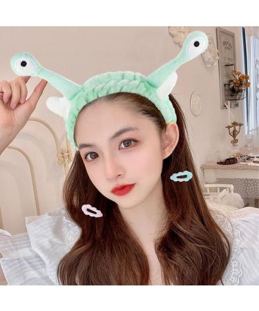 Spa Headband Facial Makeup Head Band Cute Snail Cartoon Head Band Wraps Hair Accessories Fleece Elastic Makeup Headband Hair Wrap for Facial Cosmetic Shower Yoga Sports Green - Buy Online on GoSupps.com