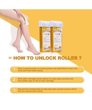 PINKZIO Hair Removal Roll On Wax Refill 3 Pack - Depilatory Wax Roller for Legs and Arms - 3.52 Ounce Honey Formula - Buy Online on GoSupps.com