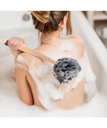 2pcs Bamboo Charcoal Loofah Back Scrubber Shower Brush for Sensitive Skin - Waterproof Handle - Buy Online on GoSupps.com