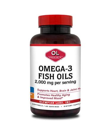 Olympian Labs Omega-3 Fish Oils 2000mg per Serving - Helps Support Brain & Heart Health 120 Count (73) 2000mg 120 Count (Pack of 1)