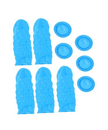 OSALADI 100pcs Nitrile Finger Cots Relief Finger Cover Butyronitrile Cover for Fingers Finger Butyronitrile Cover Finger Relief Covers Finger Protection Covers Finger Protector Sky-blue 6.50X2.50X2.50CM