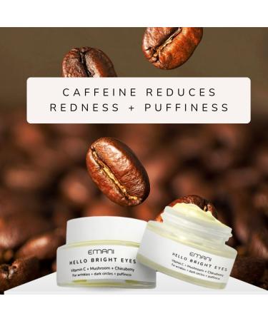Emani Hello Bright Eyes - Vitamin C Super Eye Cream - Caffeine and Turmeric Anti-Aging Eye Cream for Dark Circles Puffiness Wrinkles Firming Hydrating & Smoothing - Reduce Fine Lines 1 oz 30ml - Buy Online on GoSupps.com