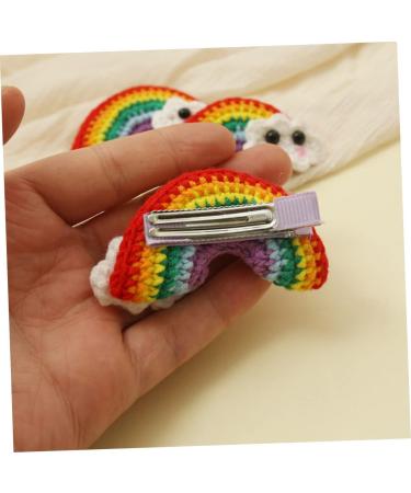 FRCOLOR 3 Pairs Rainbow Barrettes Braiding Hair Accessories Girl Hair Clips Hair Clips for Kids Cotton Rainbow Pendant Snap Side Clamp Rainbow Earring Ornaments Girl Hair Decor The Clouds - Buy Online on GoSupps.com