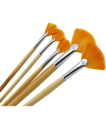 JOWOART 5Pcs Nylon Fan-Shaped Brush Set for Painting and Drawing - Buy Online on GoSupps.com