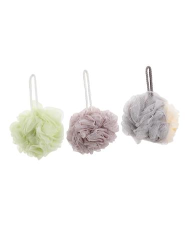 3pcs Bath Ball Bath Flower Exfoliator Tool Bath Products Bath Tool Bathing Scrubber Sponge Loofah Mesh Bath Pouf Bath Scrubbing Balls Supple Bathing Ball Bath Scrubber Pe