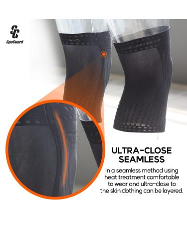 Non Slip Knee Compression Sleeve for Men and Women - Seamless, Multi-Layer Silicone Design for Comfort and Performance - Size Large - Buy Online on GoSupps.com