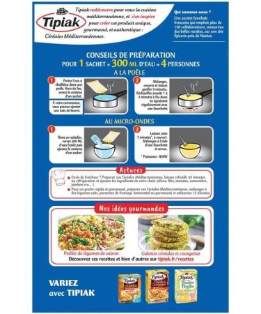 TIPIAK - C r ales M diterran ennes 400G : d couvrez notre savoureux m lange de bl et l gumes pour un repas sain et quilibr - Le Lot De 4 - Buy Online on GoSupps.com