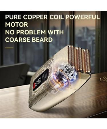 Buy Men's High Power Retro Metal Shaver - Professional Duplex Shaving with LCD Smart Screen & USB Charging - International Shipping Available - Buy Online on GoSupps.com