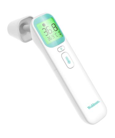 Wohlman Touchless Thermometer, Ear and Forehead Thermometer for Baby and Adults, Thermometer for Fever with LCD Screen, Digital Thermometer for Kids and Adults with Memory Recall