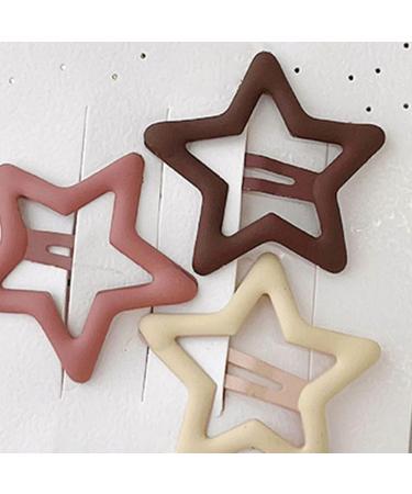 6pcs Multicolor Metal Snap Hair Clips - Matte Elegant Hair Barrettes for Anniversary & Casual Leisure | Star Design Hair Accessories - Buy Online on GoSupps.com