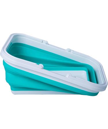AUTODECO 2 Pack Collapsible Sink - 2.37 Gal / 9L Foldable Wash Basin for Camping, Hiking, and Home - Gray/Blue/Green - With Handle Towel - Blue and Blue - Buy Online on GoSupps.com