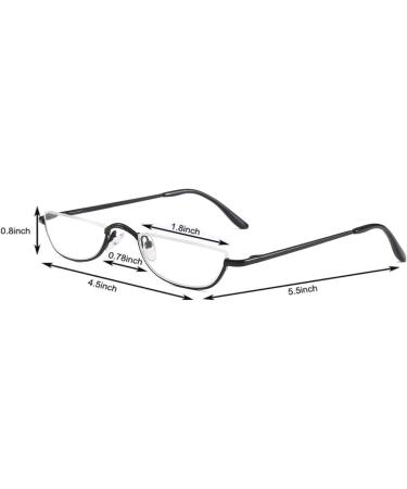 Shop Half Frame Reading Glasses - Stylish Half Moon Readers with Spring Hinges for Men & Women - 2.50x (Gray & Black) | 2 PCS in Pouch - Buy Online on GoSupps.com