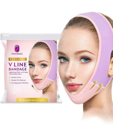 Paradream Double Chin Reducer, V Shaped Slimming Face Mask, Chin Up Mask, Face Lifting Belt (pink)