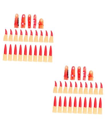 FRCOLOR 6 Sets Halloween Fake Finger Cots Halloween Witch Finger Cosplay Accessories Fingernail Covers False Fingernails Scary False Finger Clothing Bulk Vinyl