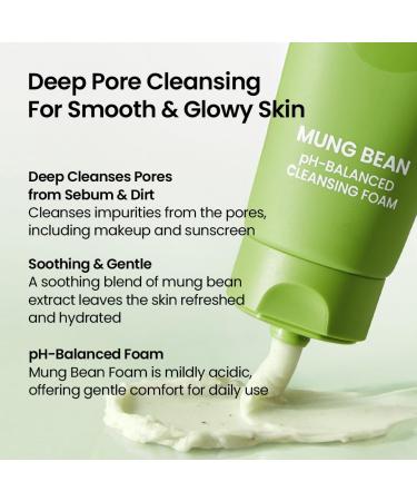 beplain Mung Bean Pore Care Duo - Cleansing Oil & Cleansing Foam | Korean Skin Care | Suitable for Sensitive Skin |(6.76fl.oz/200ml) (5.4fl.oz/160ml) - Buy Online on GoSupps.com
