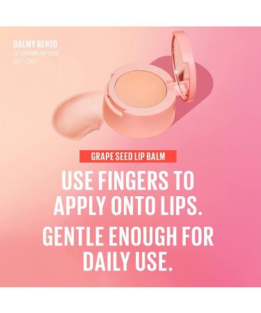 Kaja Balmy Bento Lip Balm & Scrub - Coral Finish | Moisturizing & Exfoliating Lip Care | Strawberry Rose | 0.4 Oz - Buy Online on GoSupps.com