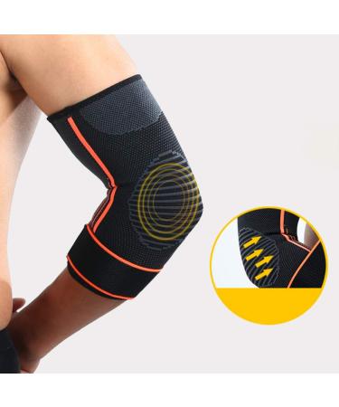 Garneck Elbow Brace for Tennis & Baseball - Compression Arm Sleeve & Elastic Protective Wrap - Adjustable Support for Elbow Pain Relief - Orange - Buy Online on GoSupps.com