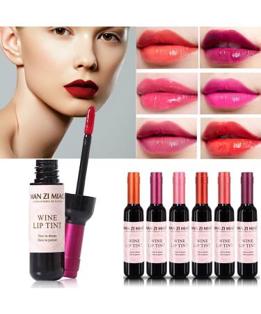 VOLLUCK Wine Liquid Lipstick, Lady Long Lasting Make Up Gloss Matte Lip Tint Wine Bottle Cover, Waterproof, Valentine's Day Gift Kit Ideas for Girlfriend, Mom, Friend (6 Colors) color 1
