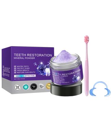 09 Tooth whitening powder 50 g purple tooth restoration mineral powder tooth restoration mineral powder tooth powder for white teeth freshens breathing