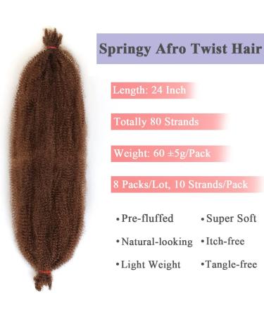 Leeven 24 Inch Pre-Separated Springy Afro Twist Hair 8 Packs Popping Spring Twist Hair for Marley Locs Twist Braiding Hair 10 Strands/Pack Black Pre-fluffed Afro Kinky Marley Hair Extensions /30# 24 Inch (Pack of 8) 30# - Buy Online on GoSupps.com