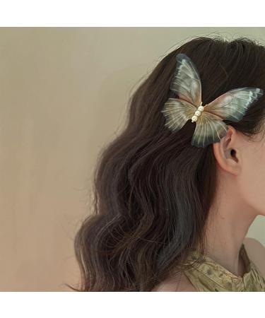 Chiffon Butterfly Hair Clips Set for Women and Girls - 4 Pack Fairy Hairpins with Organza Wings - Elegant Alligator Barrettes Hair Accessories - Buy Online on GoSupps.com