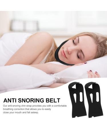SUPVOX Anti Snoring Chin Strap - 2Pcs Breathable Snoring Solution for Effective Snore Reduction - Adjustable Sleep Aid and Face Exerciser - Black - Buy Online on GoSupps.com