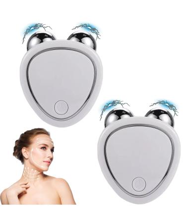 Skindion Levantamiento Facial Con Microcorriente Antiarrugas Skindion Face Lifting Device Skindion Microcurrent Facial Device for Instant Face Lift Firm Wrinkle Remover (2pcs White)