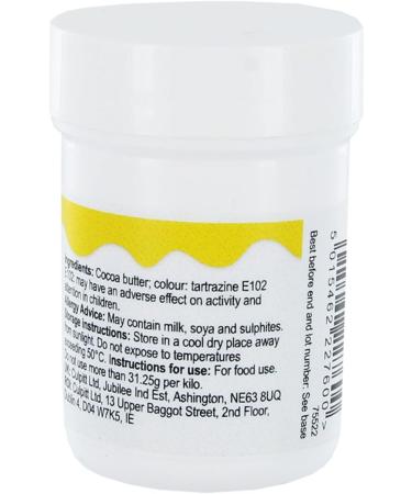 Colour Splash Additions Chocolate Colour | Yellow Cocoa Butter For Cake Decorations Truffles Chocolates | Chocolate Paint - 30g - Buy Online on GoSupps.com