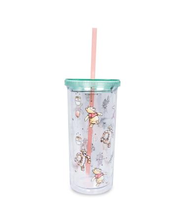 Disney Winnie the Pooh Character Toss 20-Ounce Carnival Cup With Reusable Straw and Leakproof Lid | Plastic Cold Cup For Boba Milk Tea Beverage  Home & Kitchen Essentials | Cute Gifts and Collectibles