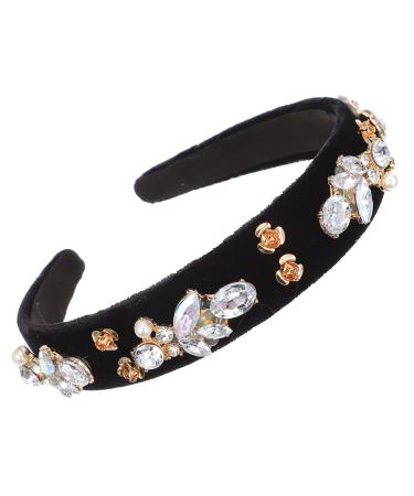 Rhinestone Headband Crystal Diamond Headband Hair Accessories for Women Wedding Cosplay Hairband Bride Hairband Head Bands for Women Pearls Head Beaded Rhinestones Crown Miss Color 2