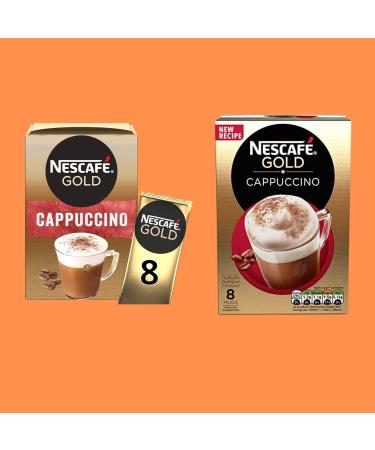 Nescafe Cappuccino Sachets Instant Coffee Bundle Contains 48 x Nescafe Gold Cappuccino With Reusable Coffee Cup & 48 x Temas Store Coffee Stirrers |Coffee Sachets Individually Wrapped | Instant Coffee - Buy Online on GoSupps.com