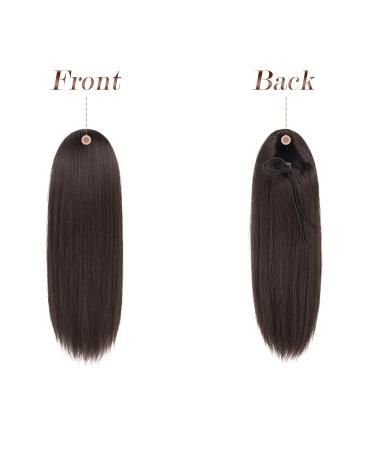 30 cm Brown Synthetic Ponytail Extensions - Smooth Long Straight Braid with Cord Strain for Women | Durable Drawstring Hairpiece - Buy Online on GoSupps.com