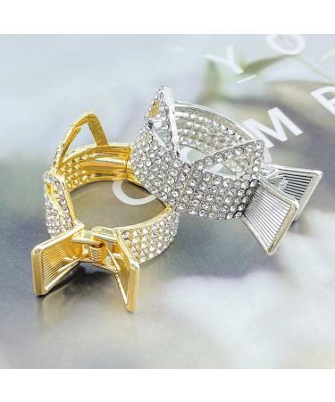 2 Pcs Rhinestone Cat Ears Ponytail Hair Clips - Fashion Metal Barrettes for Women and Girls - Buy Online on GoSupps.com