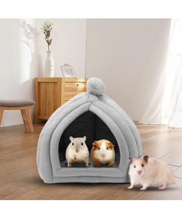 Small Animal Pet Winter House Pet Tent Cave Bed for Cats/Small Dogs Guinea Pig Bed Cat Bed House Rabbit Bed Warm Guinea Pig Cave Beds with Removable Cushion for Hamster Small Animals 25x25CM Gray - Buy Online on GoSupps.com